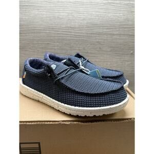 Hey Dude Wally Youth Sport Mesh Navy Kids Comfort Slip On Shoes Y4